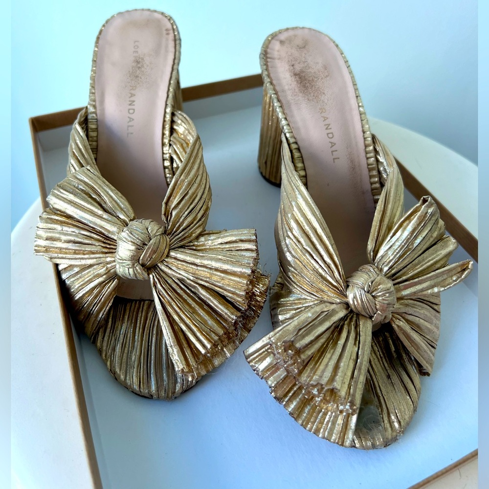 Loeffer Randall Women's Penny Pleated High Heel Slide Sandals